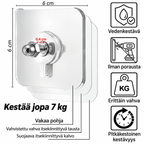 Itseliimautuvat seinäkoukut – Vahva pito. Ei reikiä seinään.